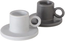 Boltze Home portacandele modello calice grigio ceramica moderno 7cm