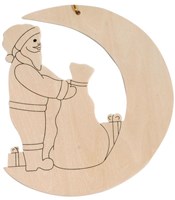 Set creativo Babbo Natale in legno decorazione natalizia da appendere Beleduc-2