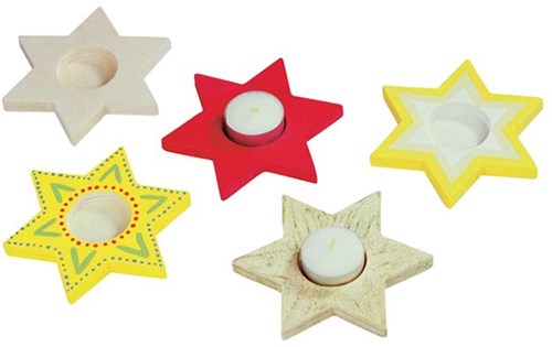 Beleduc portacandela stella kit creativo legno da decorare
