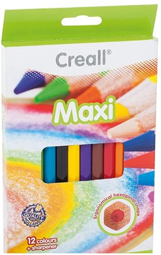 Creall matite colorate Maxi Jumbo 12 colori - extra resistenti e spesse