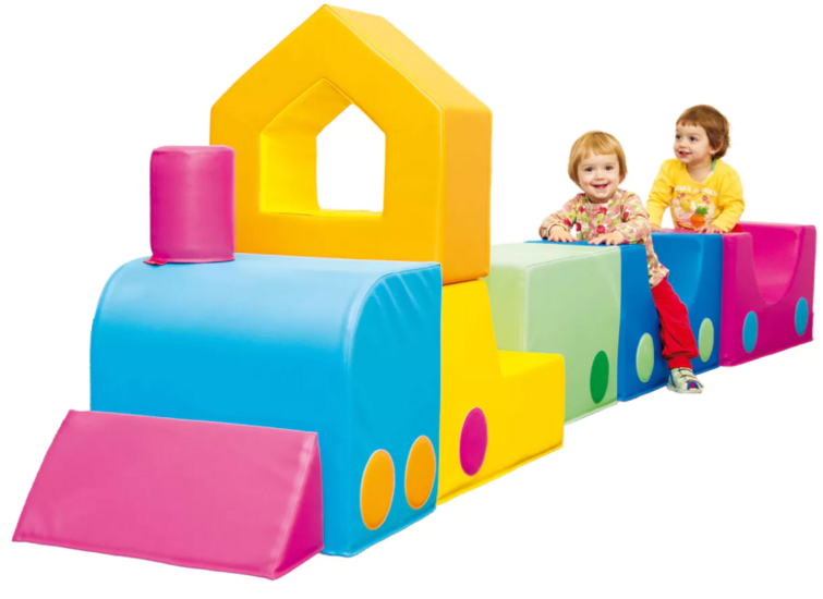 Softplay kleurige trein