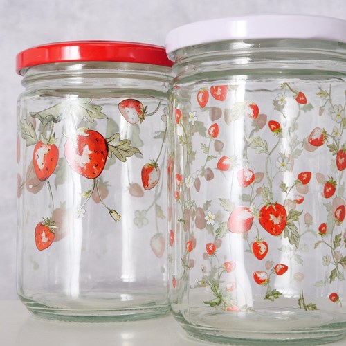 Boltze Home barattolo in vetro fragola 500ml - contenitore cucina decorativo