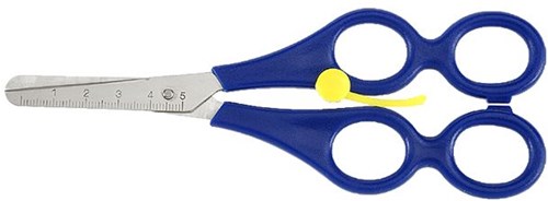 Forbici aiuto terapia 4 occhi con molla destrorsa blu per bambini