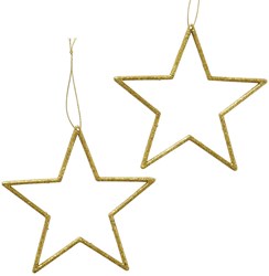 Boltze Home ciondolo stella oro 12cm set 2 decorazione natalizia