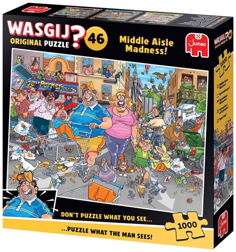 Jumbo puzzle Wasgij Original 46 - Middle Aisle Madness! 1000 pezzi cartone animato-3