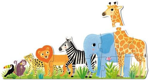 Jumbo puzzle XXL animali della giungla giocattolo educativo 16 pezzi-2