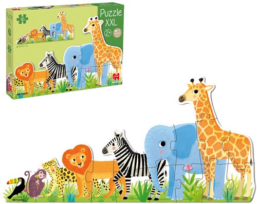 Jumbo puzzle XXL animali della giungla giocattolo educativo 16 pezzi-3