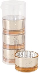 Boltze Home portacandele in vetro set - luce di lusso oro rosa