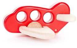 Bajo veicolo giocattolo in legno aereo rosso - giocattolo durevole per bambini