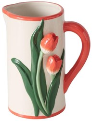 Boltze Home brocca rossa ceramica Tulip 1100ml caraffa acqua