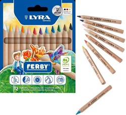Lyra matite colorate Ferby non verniciate 12 colori triangolari bambini