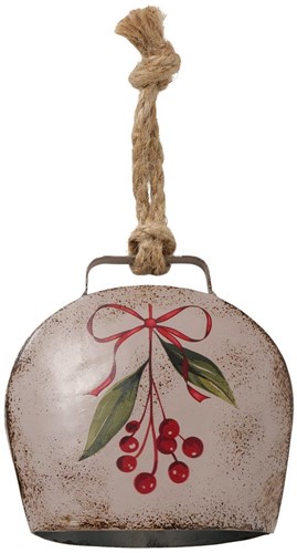 Boltze Home campanella natalizia decorativa con corda di juta 11,5x5x12cm metallo