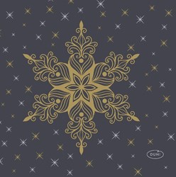 Duni tovaglioli decorazione tavola natalizia Snowstars Black 24x24cm carta