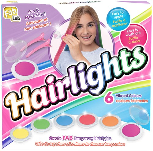 Goliath set gessetti per capelli bambini - FabLab Hairlights 6 colori lavabili