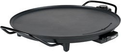 Piastra grill tonda 40 cm griglia elettrica da tavolo gourmet nera