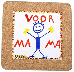 Creativ Company sottobicchiere sughero porcellana bianca 15x15 cm decorazione