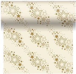 Duni tovaglia Holiday Star Cream rotonda plastica 40x480cm beige