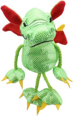The Puppet Company burattino da dito drago verde giocattolo pupazzo-2