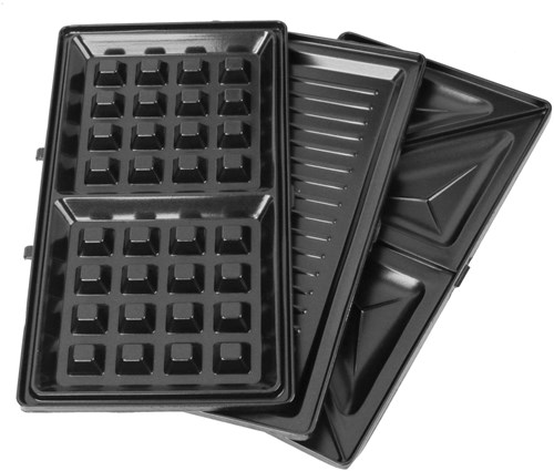Daily Home tostiera piastra per waffle 3-in-1 multifunzione nera cucina-2
