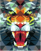 Ravensburger dipingi con i numeri CreArt Tigre Poligonale set artistico-2
