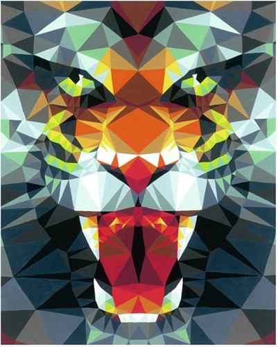 Ravensburger dipingi con i numeri CreArt Tigre Poligonale set artistico-2