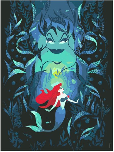 Ravensburger dipingi con i numeri Disney Ariel e Ursula - set creativo per adulti-2