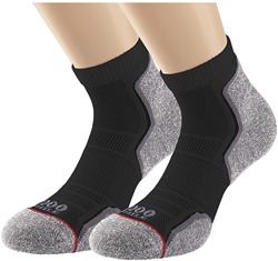 1000 Mile calzini running donna twin pack riciclato nero-grigio