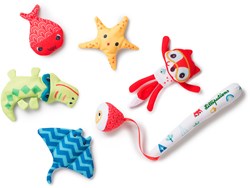 Lilliputiens gioco di pesca Alice - Giocattolo da bagno magnetico - 6 pezzi - Multicolore