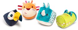 Lilliputiens forme giungla - Set di 4 sonagli morbidi - giocattolo colorato per bambini