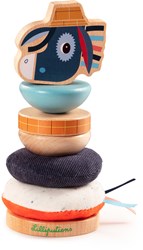 Lilliputiens torre impilabile Ignace giocattolo sensoriale in legno grigio
