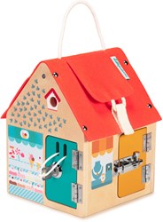 Lilliputiens casa con chiavistelli in legno - giocattolo educativo con serrature
