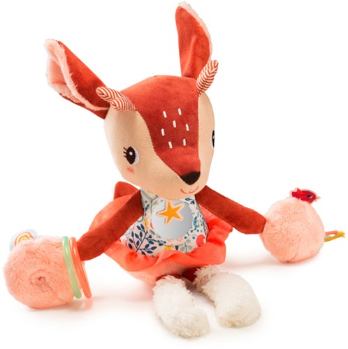 Lilliputiens - Peluche Attività Cerbiatta Stella - Giocattolo Sensoriale per Bambini da 9 Mesi