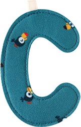 Lilliputiens decorazione lettera C peluche blu-verde alfabeto cameretta