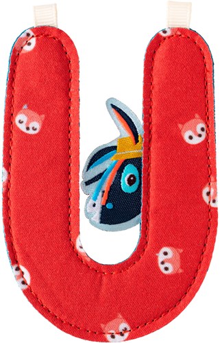Lilliputiens - Lettera U decorazione alfabeto peluche rosso-2
