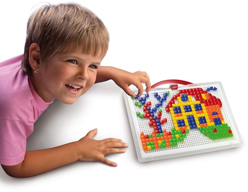 Quercetti giocattolo mosaico tavola chiodini 300 pezzi creativo-3