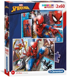 Clementoni puzzle Spider-Man 2x60 pezzi - puzzle per bambini in cartone