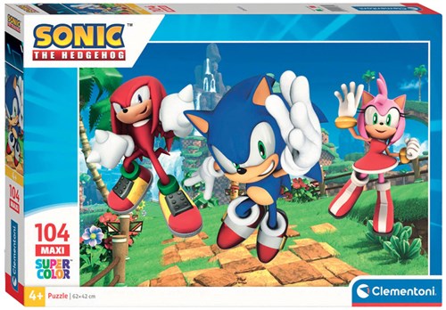 Clementoni puzzle - Sonic - 104 maxi pezzi - puzzle bambini cartone