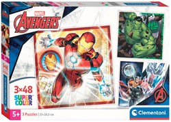 Clementoni - Puzzle - Avengers Puzzle 3x48 Pezzi - Bambini Supereroi