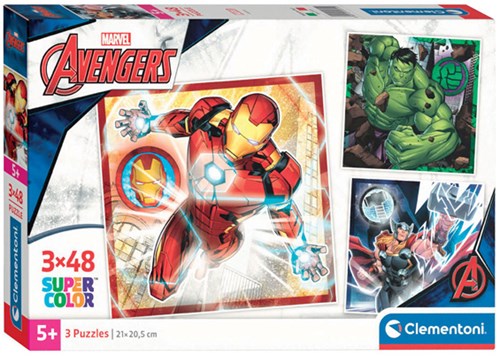 Clementoni - Puzzle - Avengers Puzzle 3x48 Pezzi - Bambini Supereroi
