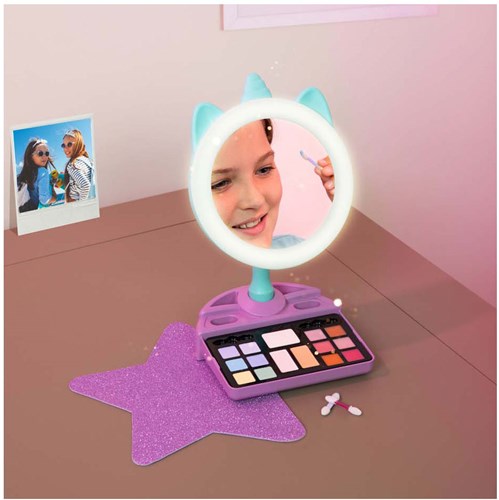 Clementoni Crazy Chic - Specchio trucco per bambini con luce e spazio portaoggetti-3
