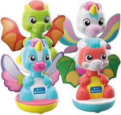 Clementoni trottola baby unicorno e drago - giocattolo colorato per bambini piccoli