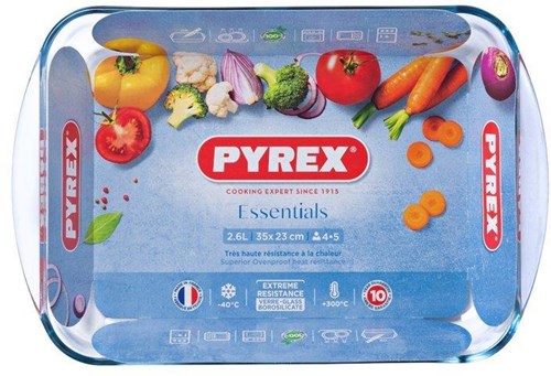 Pyrex teglia forno vetro 34x23cm 2,6l - accessorio da cucina resistente al calore