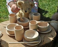 Cosy set da tè in legno orsetto 16 pezzi gioco di ruolo durevole