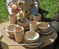 Cosy set da tè in legno orsetto 16 pezzi gioco di ruolo durevole