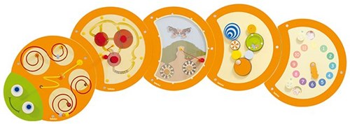 Beleduc gioco da parete orologio bruco legno educativo imparare il tempo-2