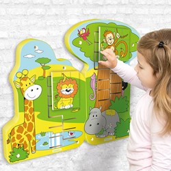 Beleduc gioco da parete giungla scimmia giocattolo educativo in legno 51 cm