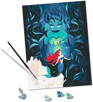 Ravensburger dipingi con i numeri Disney Ariel e Ursula - set creativo per adulti-3