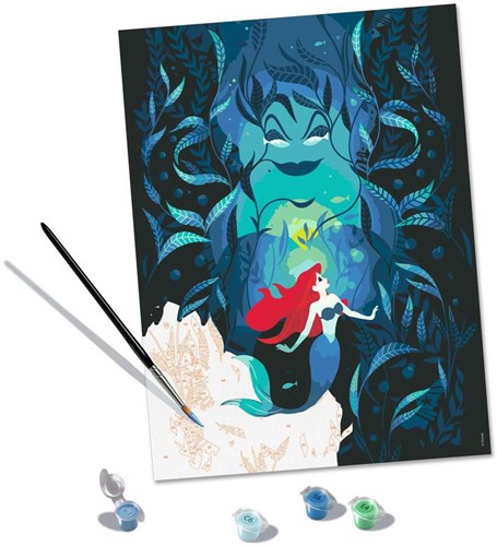 Ravensburger dipingi con i numeri Disney Ariel e Ursula - set creativo per adulti-3