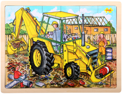Bigjigs Puzzle di legno Escavatore - 24 pezzi