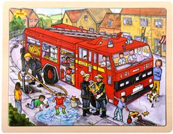 Bigjigs Puzzle di legno Vigili del Fuoco - 24 pezzi